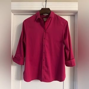 Chicos 3/4 Sleeve blouse raspberry pink XL